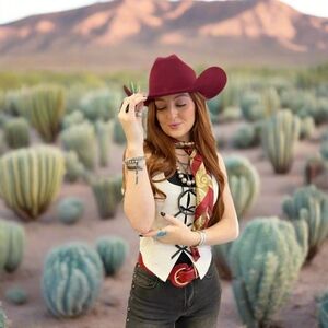 Burgundy Cowboy Felt Hat